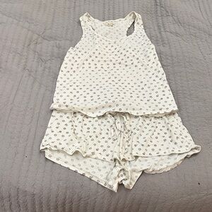 Madewell Ivory Floral Patterned Pajama Set